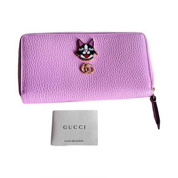 Gucci Handbags - Gucci GG Marmont Bosco Zip Around Wallet – Pink Calfskin